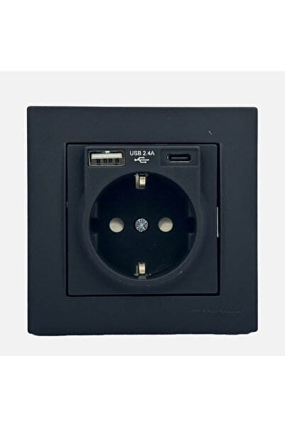 Mutlusan Rita USB Type-C Priz Siyah