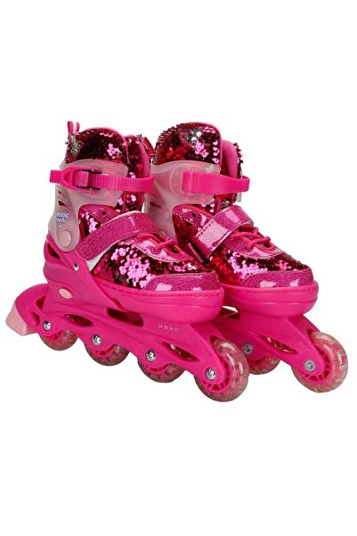 Generic Brand Inline 4 Wheel Skate Pink Sequined