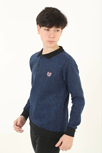 velmorafashion سترة فيلمورا الفاخرة بياقة سالونيك المطرزة - أزرق داكن -