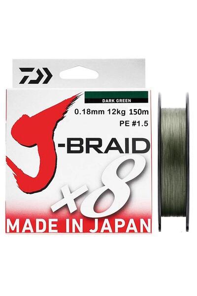 daiwa J-Braid 8X Dark Green 150 mt 0.18 mm İp Misina