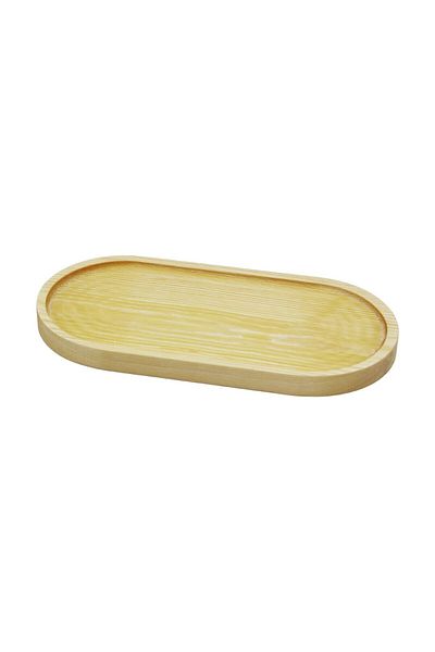 Findit Oval Light Color=Plain Wooden Oil Bowl Base 25X12.5Cm-Findit