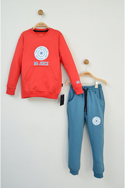 Minibey Round Printed Orange Bottom Top Set