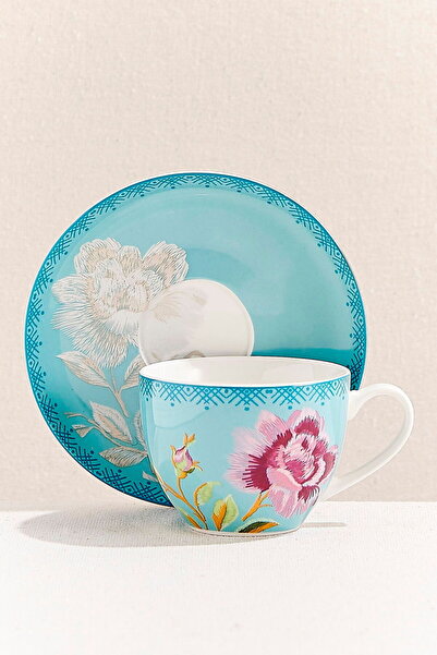 Paşabahçe Şakayık Porselen Çay Fincanı Turkuaz