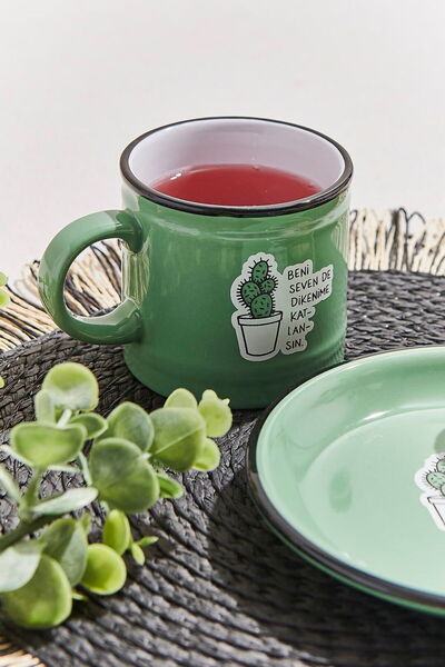 Paşabahçe Hisli Şeyler Kaktüs Kupa Yeşil