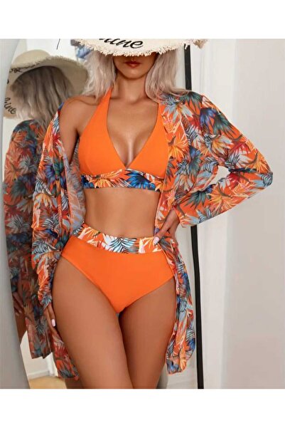 AŞKLA TREND TURUNCU BİKİNİ TAKIMI 3 PARÇA