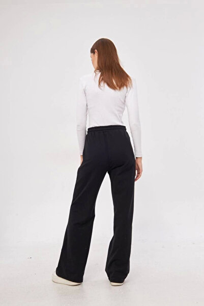 velmorafashion Velmora Two-Thread Wide Leg Sweatpants - Black -