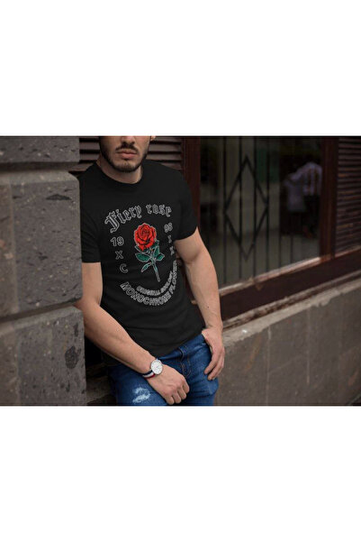 FREEDOM STOREE تي شيرت فيلمورا برقبة دائرية مطبوع قصة فضفاضة - أسود -