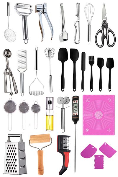 BEYZANA 30 Pieces Super Practical Kitchen Tongs Dowry Set Luxury Stainless