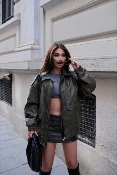 velmorafashion Velmora Faux Leather Pilot Jacket -