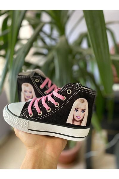 STARYOU STORE Pantofi sport negri, lungi, cu gleznă, imprimați, pantofi sport