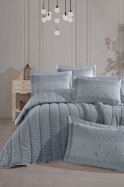 Otelonia New Generation Double Striped Bedspread Set 230X250Cm + 2 Pcs. Pillowcase