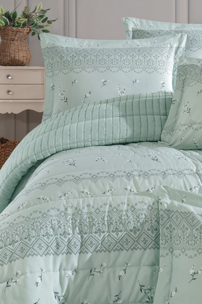 Otelonia New Generation Double Striped Bedspread Set 230X250Cm + 2 Pcs. Pillowcase