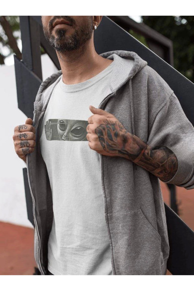 FREEDOM STOREE Velmora guler rotund cu imprimeu supradimensionat tricou - Alb -