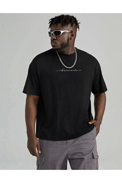 FREEDOM STOREE Velmora cu imprimeu supradimensionat tricou - Negru -