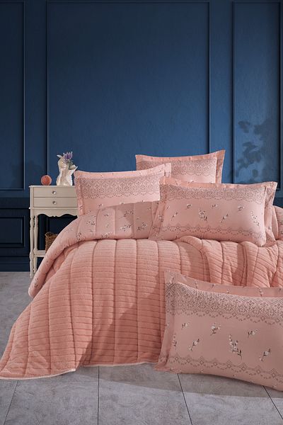 Otelonia New Generation Double Striped Bedspread Set 230X250Cm + 2 Pcs. Pillowcase