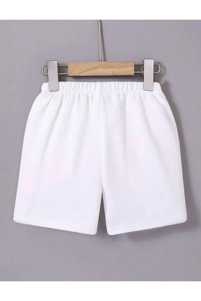 velmorafashion Velmora Beli Elasticated Printed Mini Shorts - White -