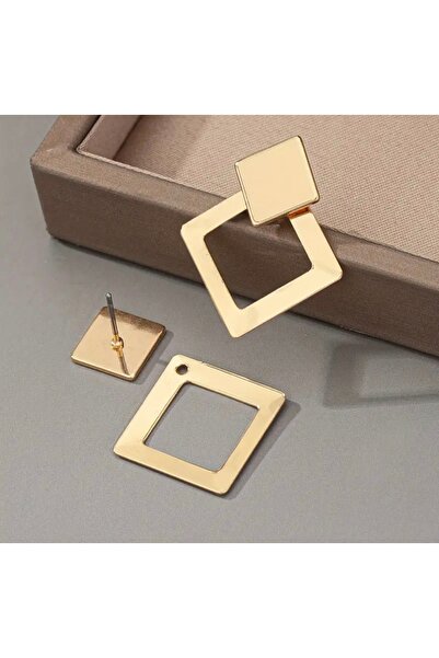 monalisatoka Kadın Elegant Geometrik Kare Düşme & Sallanma Gold Küpe