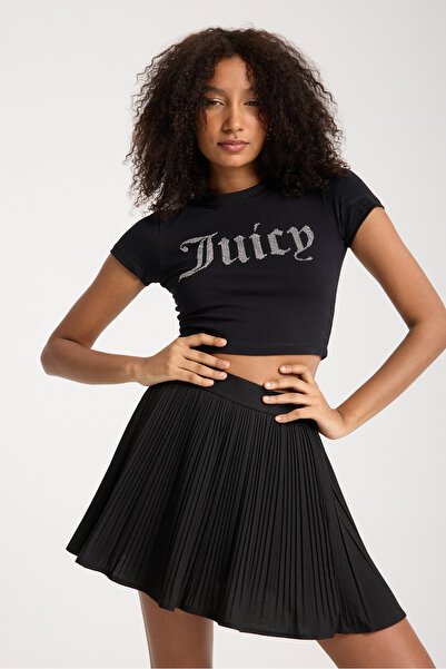 3 ROPE Stargirl Crop tričko ze 100% bavlny s potiskem kamínků, černé