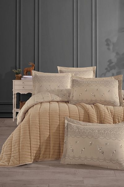 Otelonia New Generation Double Striped Bedspread Set 230X250Cm + 2 Pcs. Pillowcase