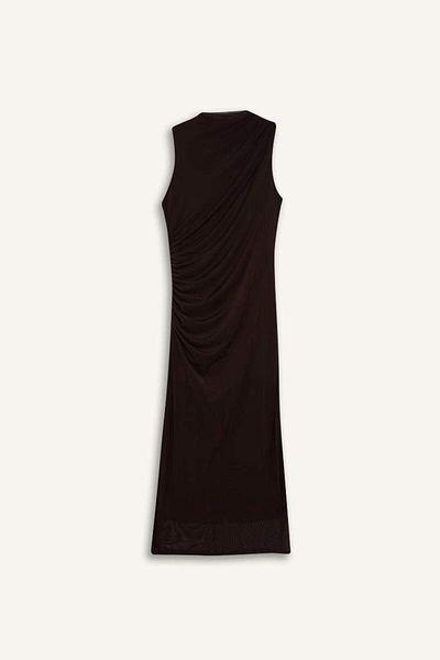 DeFacto Nou sezon Bodycon Bodycon Rochie maxi fără mâneci din tul cu jumătate de gât