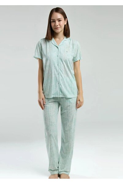Pierre Cardin Kadın Süprem Kumaş Yeşil Renk Kutulu Pijama Takımı WV.1.L.0E012O