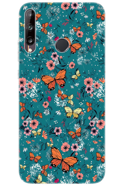 Ceppare Huawei P40 Lite E (ART-L29) Uyumlu Kılıf Desen Baskılı Silikon Kelebe...