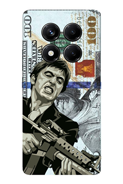 TechTree Redmi Note 14 Pro 5G Uyumlu Scarface Dolar Tasarımlı Şeffaf Silikon ...