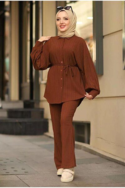 ECESSAMODAM Lara Fabric Buttoned Double Set