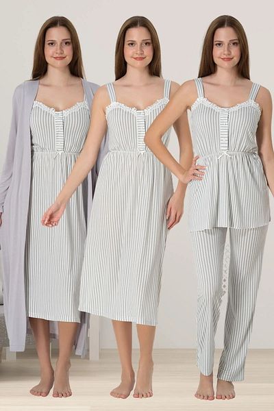 by İGP Pajamas and Nightgown Set for Pregnant Women with Dressing Gown, 4-Piece Set