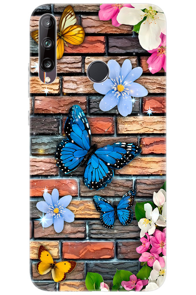 Ceppare Huawei P40 Lite E (ART-L29) Uyumlu Kılıf Desen Baskılı Silikon Kelebe...