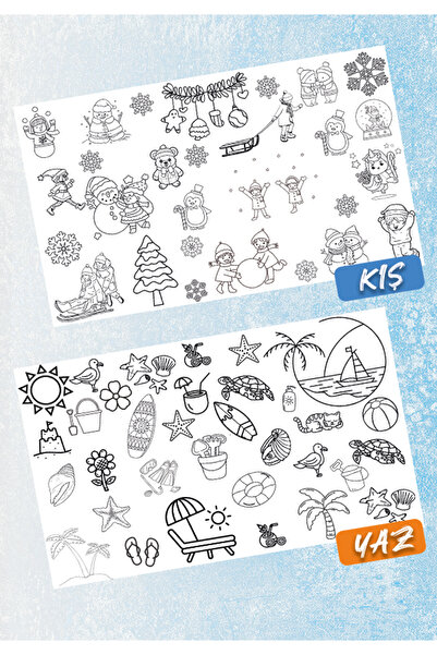 Natureplaydesign موضوع الصيف والشتاء، اثنان من لفات الرسم العملاقة المتشابكة ...