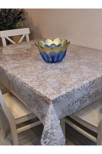 Başak Ev Tekstili Διαφανές λαδόπανο Pvc 0,018 mm - Διαφανές τραπεζομάντιλο με μοτίβο που διαγράφεται