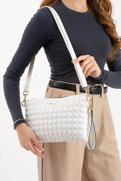 Lifonbag Γυναικείο καπιτονέ λεπτομερές ρυθμιζόμενο χιαστί και χαρτοφυλάκιο με λουράκι χεριού, τσάντα συμπλέκτη