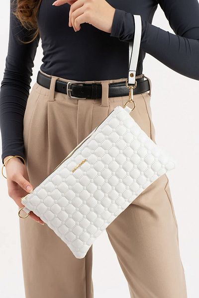 Lifonbag Γυναικείο καπιτονέ λεπτομερές ρυθμιζόμενο χιαστί και χαρτοφυλάκιο με λουράκι χεριού, τσάντα συμπλέκτη