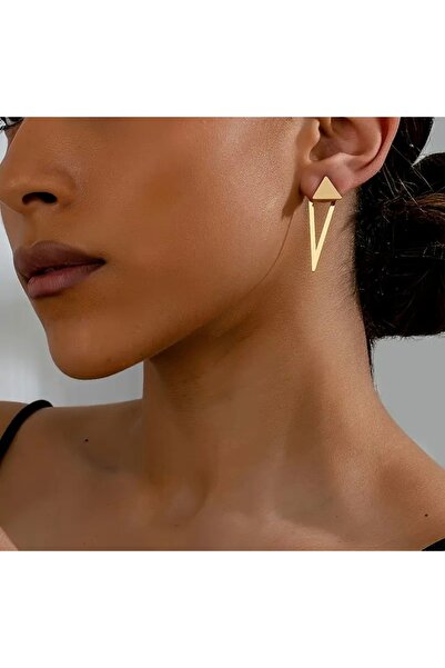 monalisatoka Kadın Elegant Geometrik Üçgen Düşme & Sallanma Gold Küpe