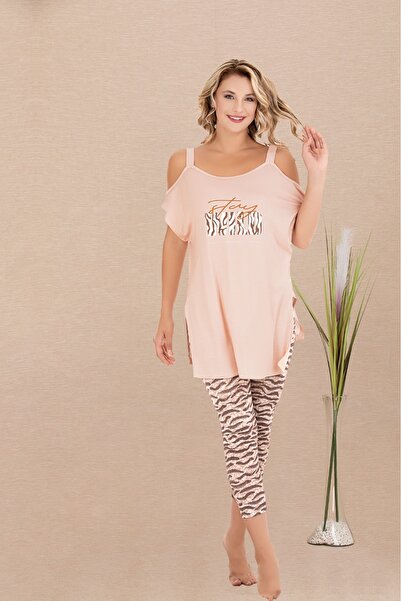 Viselya Νέο σετ πιτζάμες με κοντά μανίκια σε στυλ πούδρας