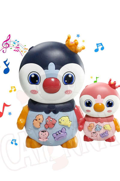 cayenna Işıklı Müzikli Bebek Aktivite Oyuncağı Pembe Piyano Sevimli Penguen M...