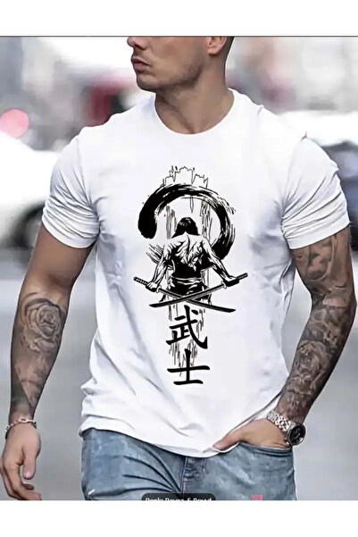 Marco Fresco تي شيرت مطبوع عليه الساموراي الياباني للجنسين