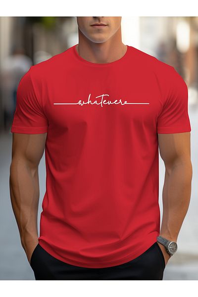 Let's Wear 100% βαμβακερό ανδρικό μπλουζάκι με κοντό μανίκι με στάμπα με στρογγυλή λαιμόκοψη