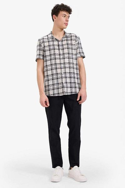 DeFacto New Season Regular Fit Polo Collar Checkered Summer Cotton Short Sleeve Shirt