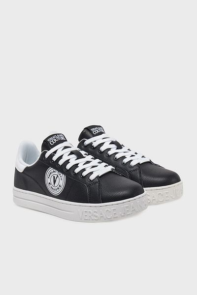 VERSACE JEANS COUTURE Men's Thick Comfortable Sole Lace-Up Black Shoes Gx9688