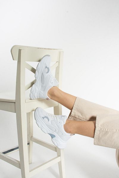 Getcho Pantofi sport de zi cu zi pentru femei Nagen, alb, albastru, pudra