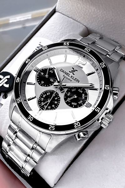 Daniel Klein Exclusive Men Wrist Watch 3 Atm Waterproof Silver Color Steel Band Gift Bracelet Dke2123C1