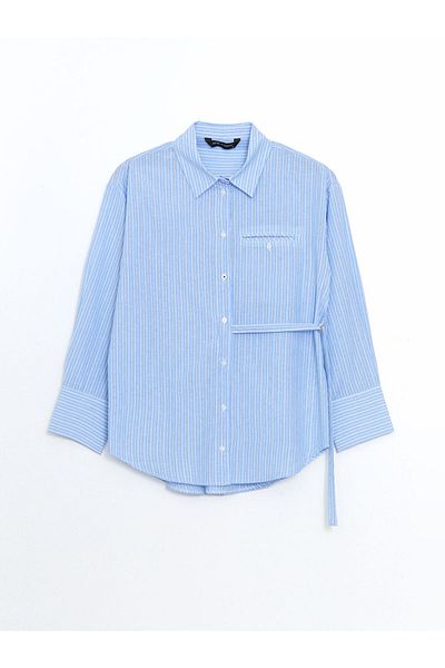 LC Waikiki Cămașă pentru femei din poplin cu dungi de sezon nou - S5MP96Z8