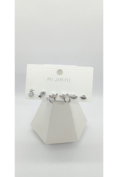 ndjewelry Silver Renk Deniz Küpe Seti