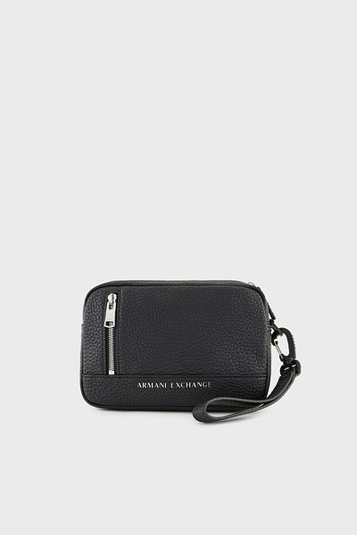 Armani Exchange Cosmetic Bag with Logo Removable Handle Men's Bag
