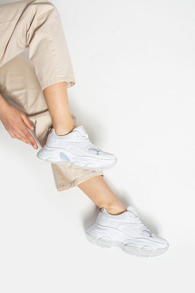 Getcho Pantofi sport de zi cu zi pentru femei Nagen, alb, albastru, pudra