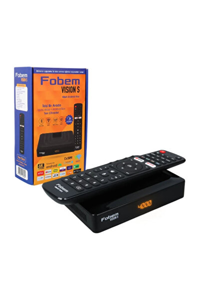 FOBEM VISION S HİBRİT 4GB RAM 32GB HDD 1.5GHZ SES KOMUTLU UYDU ALICILI ANDROID 14 TV BOX (TUNERLİ)