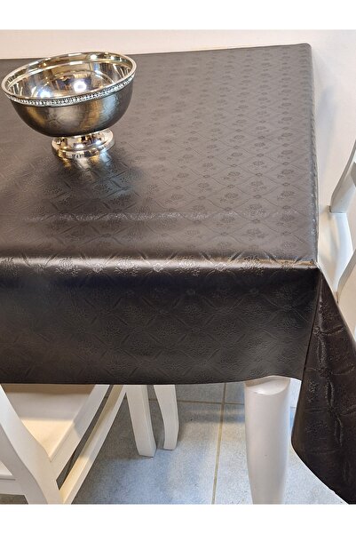 Başak Ev Tekstili Elyaflı Pvc Muşamba - Desenli Silinebilir Masa Örtüsü ( SİYAH)