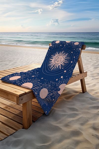 Herarosa Blue Sun Beach Towel - 75cm X 150cm